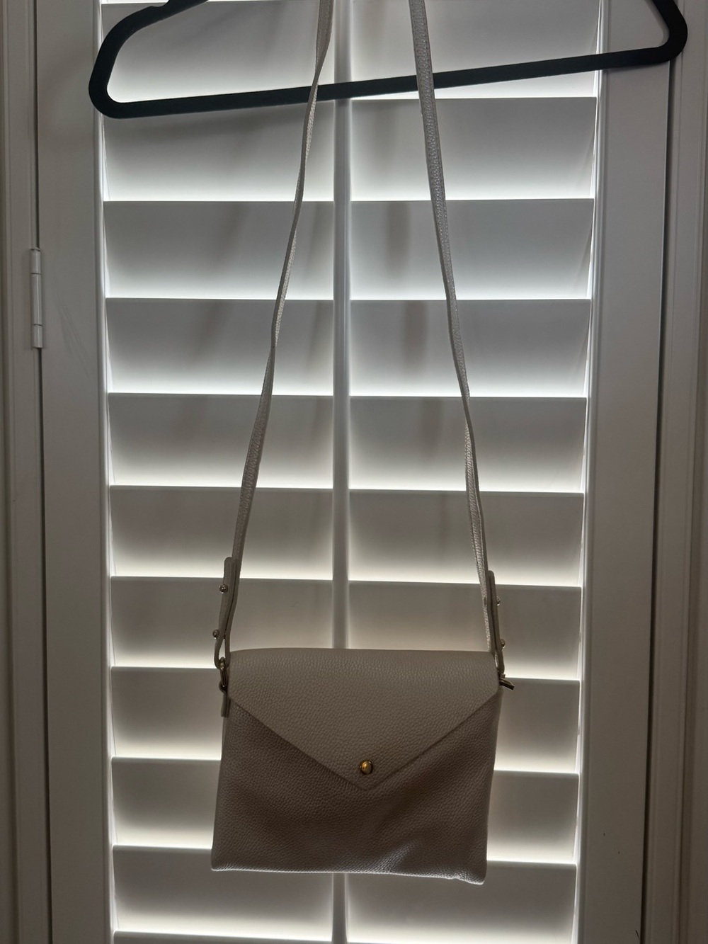 Anthropologie Metalic White Crossbody Envelope Bag